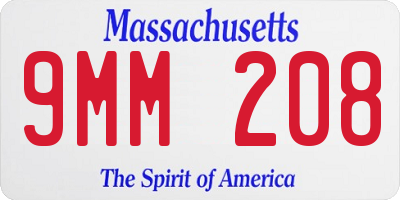 MA license plate 9MM208