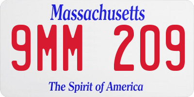 MA license plate 9MM209