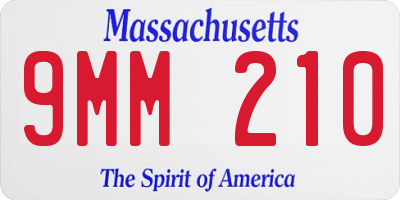 MA license plate 9MM210