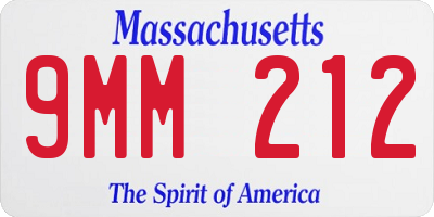 MA license plate 9MM212