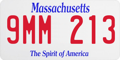 MA license plate 9MM213