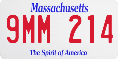 MA license plate 9MM214