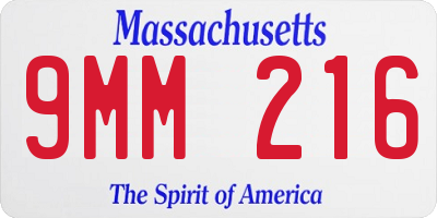 MA license plate 9MM216