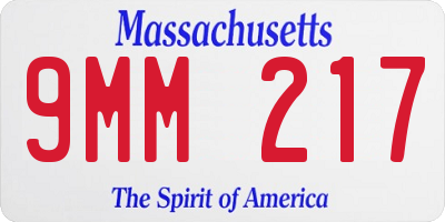 MA license plate 9MM217
