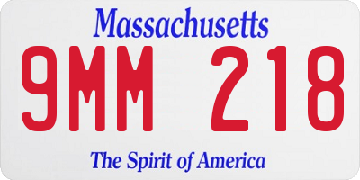 MA license plate 9MM218