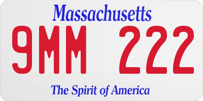 MA license plate 9MM222