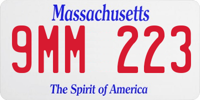 MA license plate 9MM223