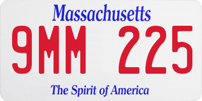 MA license plate 9MM225