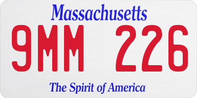 MA license plate 9MM226