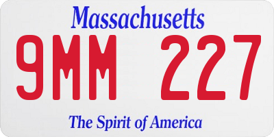 MA license plate 9MM227