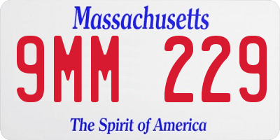 MA license plate 9MM229