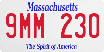 MA license plate 9MM230