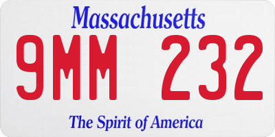 MA license plate 9MM232
