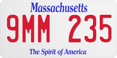 MA license plate 9MM235