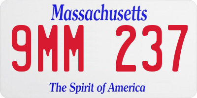 MA license plate 9MM237