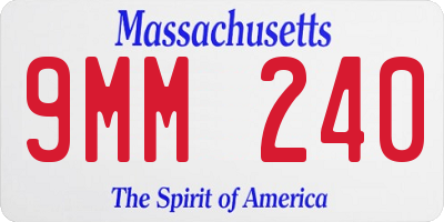 MA license plate 9MM240