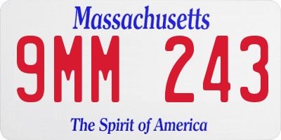 MA license plate 9MM243