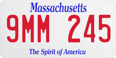 MA license plate 9MM245