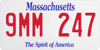 MA license plate 9MM247