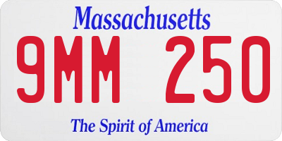 MA license plate 9MM250