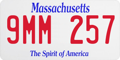 MA license plate 9MM257