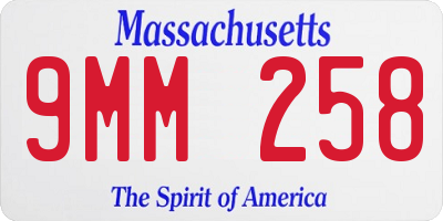 MA license plate 9MM258