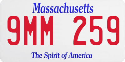 MA license plate 9MM259
