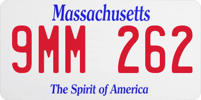 MA license plate 9MM262