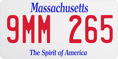MA license plate 9MM265