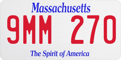 MA license plate 9MM270