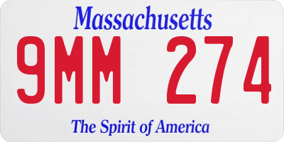 MA license plate 9MM274