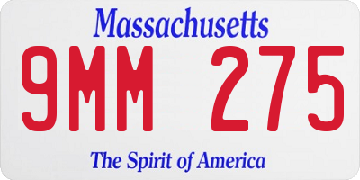 MA license plate 9MM275