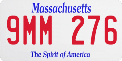 MA license plate 9MM276