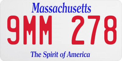 MA license plate 9MM278