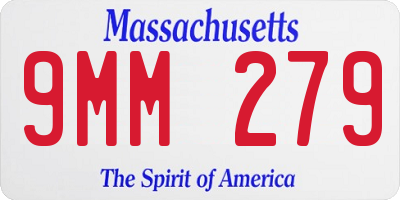 MA license plate 9MM279