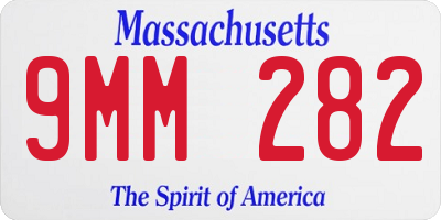 MA license plate 9MM282
