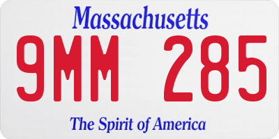 MA license plate 9MM285