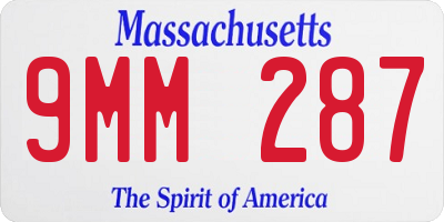 MA license plate 9MM287