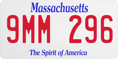MA license plate 9MM296