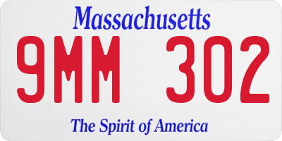 MA license plate 9MM302