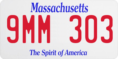 MA license plate 9MM303