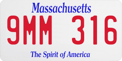 MA license plate 9MM316