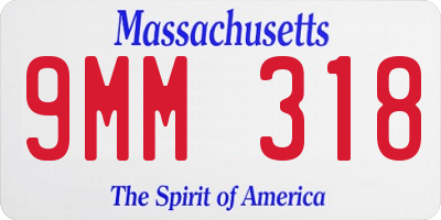 MA license plate 9MM318