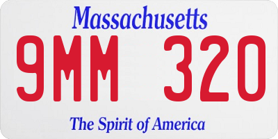 MA license plate 9MM320