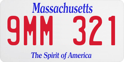 MA license plate 9MM321