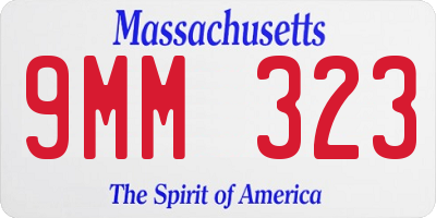 MA license plate 9MM323
