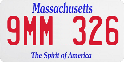 MA license plate 9MM326