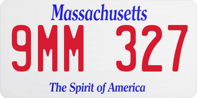 MA license plate 9MM327
