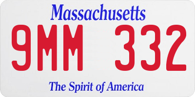 MA license plate 9MM332