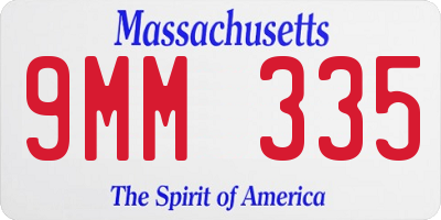 MA license plate 9MM335